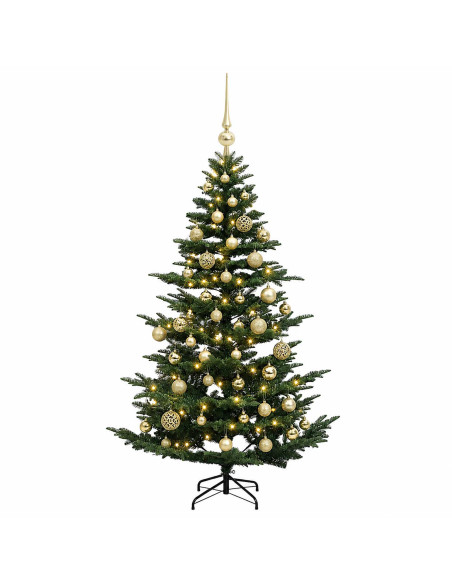 Albero di Natale artificiale con palline 150 cm 150 LED