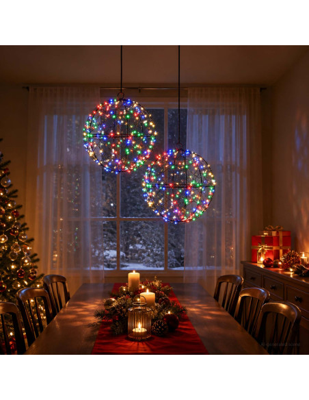 Luce a punta di Natale 2 pz 400 LED Multicolore Ø 20 x 22 cm