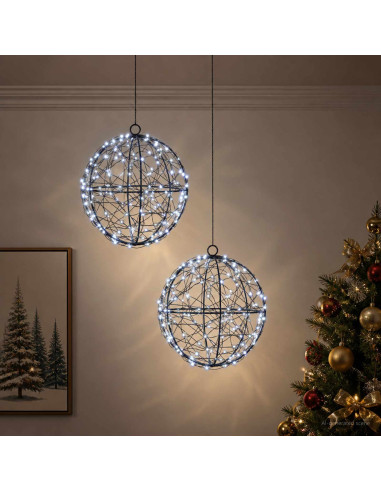 Luce a punta di Natale 2 pz 400 LED Bianco freddo Ø 20 x 22 cm