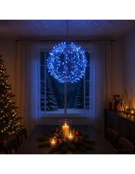 Luce a punta di Natale 200 LED Blu Ø 20 x 22 cm