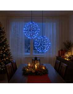 Luce a punta di Natale 2 pz 400 LED Blu Ø 20 x 22 cm