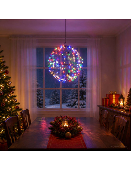 Luce a punta di Natale 200 LED Multicolore Ø 20 x 22 cm