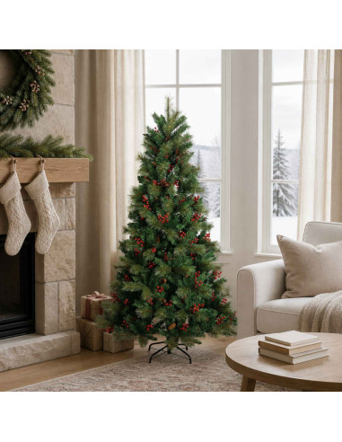 Albero di Natale Artificiale con Rami Pieghevoli 120 cm