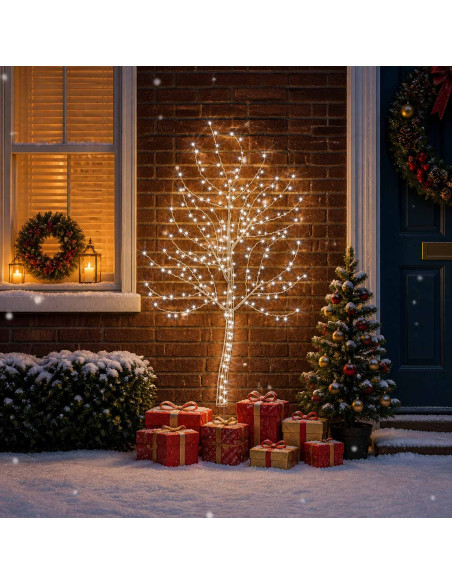 Albero di Natale da parete a LED 150 cm 140 LED Bianco freddo