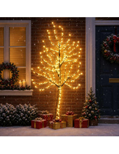 Albero di Natale da parete a LED 180 cm 200 LED Bianco caldo