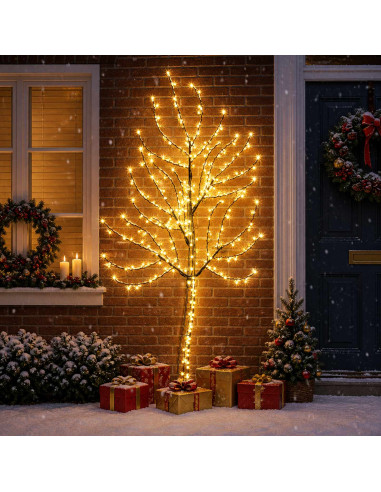 Albero di Natale da parete a LED 180 cm 200 LED Bianco caldo