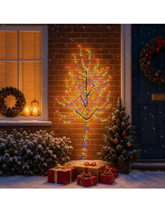 Albero di Natale da parete a LED 150 cm 140 LED Multicolore