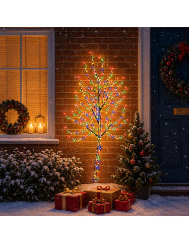 Albero di Natale da parete a LED 150 cm 140 LED Multicolore
