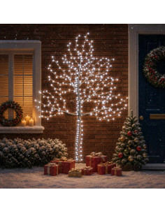 Albero di Natale da parete a LED 210 cm 312 LED Bianco freddo