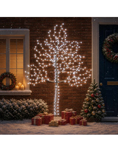 Albero di Natale da parete a LED 210 cm 312 LED Bianco freddo