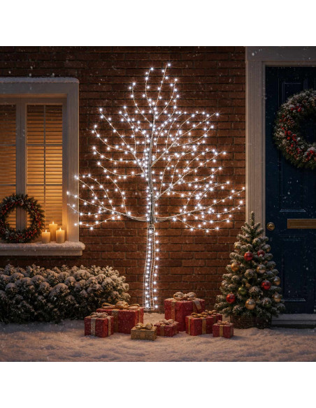 Albero di Natale da parete a LED 210 cm 312 LED Bianco freddo