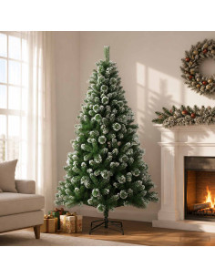 Albero di Natale artificiale 150 cm PVC e Metallo Verde