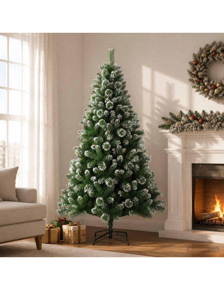 Albero di Natale artificiale 150 cm PVC e Metallo Verde