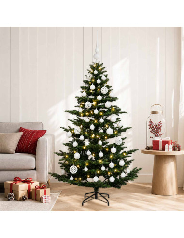 Albero di Natale artificiale con palline 120 cm 150 LED