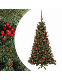 Albero di Natale artificiale con palline 120 cm 150 LED 2