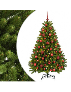 Albero di Natale artificiale verde chiaro con palline 120 cm