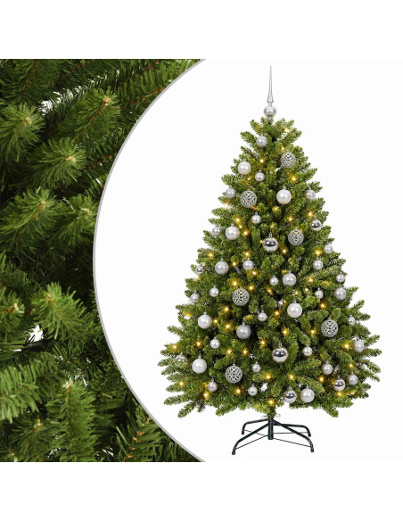 Albero di Natale artificiale verde chiaro con palline 120 cm