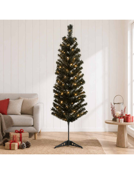 Albero di Natale Artificiale Sottile 120 cm 150 LED