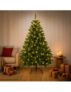 Albero di Natale Artificiale con Rami Pieghevoli 120 cm 150 LED