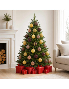Set di Palline di Natale 36 pz Marrone e oro 6 cm Polistirolo
