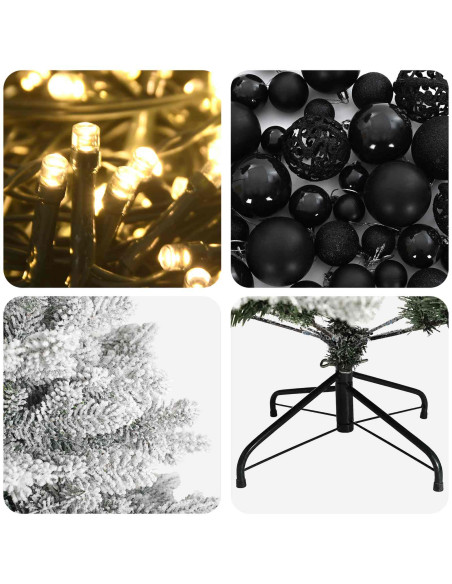 Albero di Natale artificiale con palline 240 cm 300 LED