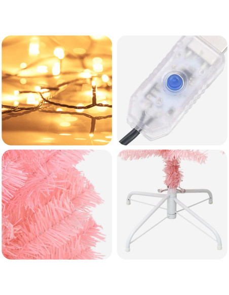 Albero di Natale Artificiale Sottile 240 cm 300 LED