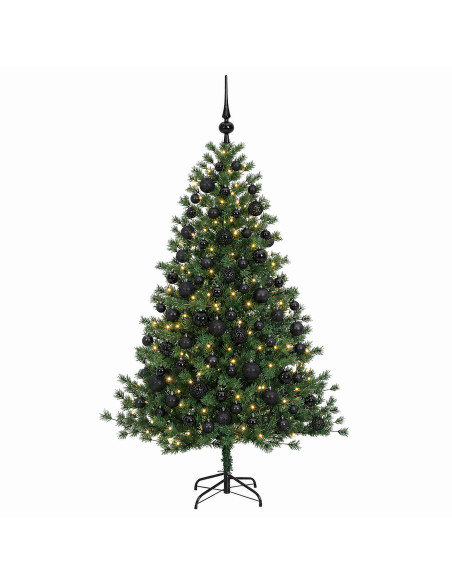Albero di Natale artificiale con palline 180 cm 300 LED