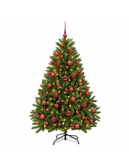 Albero di Natale artificiale verde chiaro con palline 120 cm