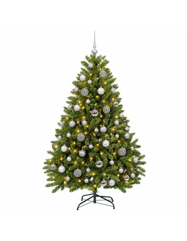 Albero di Natale artificiale verde chiaro con palline 120 cm