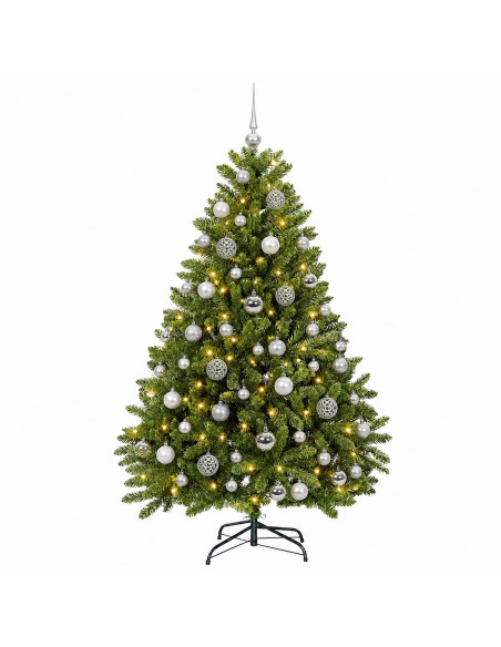 Albero di Natale artificiale verde chiaro con palline 120 cm