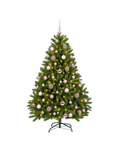 Albero di Natale artificiale verde chiaro con palline 120 cm 2