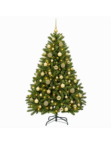 Albero di Natale artificiale verde chiaro con palline 120 cm