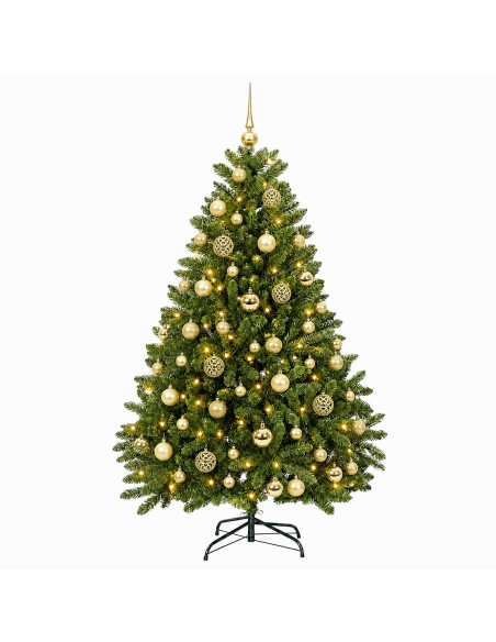 Albero di Natale artificiale verde chiaro con palline 120 cm