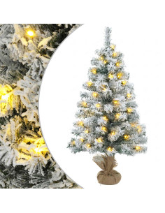 Albero di Natale Mini 60 cm 25 LED Bianco caldo PVC Bianco 2