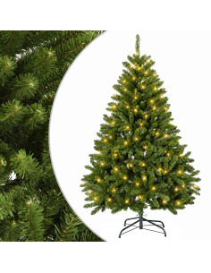 Albero di Natale Artificiale con Rami Pieghevoli 120 cm 150 LED 2