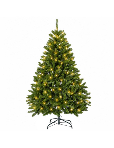 Albero di Natale Artificiale con Rami Pieghevoli 120 cm 150 LED