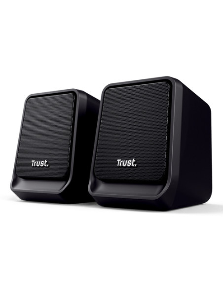 TRUST SET ALTOPARLANTI SPEAKERS 2.0 12W PICCO (6W RMS) - 85 PLASTICA RICICLATA - MILO - NERO