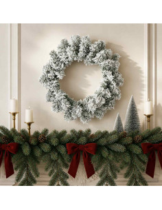 Ghirlanda di Natale Bianco Ø 30 cm PVC