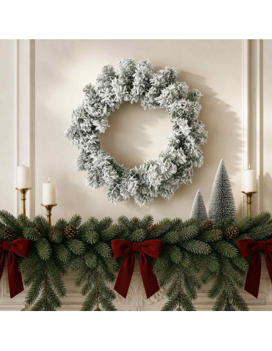 Ghirlanda di Natale Bianco Ø 30 cm PVC
