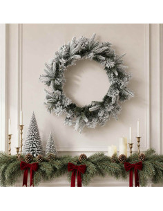 Ghirlanda di Natale Bianco Ø 30 cm PVC e PE