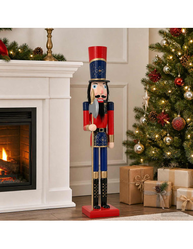 Schiaccianoci di Natale TURKU Rosso e nero 91 cm