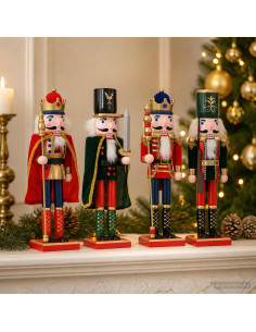 Schiaccianoci di Natale TURKU 4 pz Rosso e Nero 38 cm