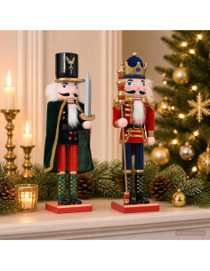 Schiaccianoci di Natale TURKU 2 pz Rosso e Nero 38 cm