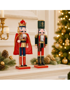 Schiaccianoci di Natale TURKU 2 pz Rosso e Nero 38 cm