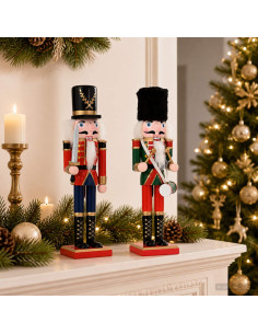 Schiaccianoci di Natale TURKU 2 pz Rosso e Nero 30 cm