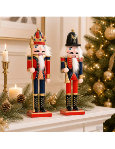 Schiaccianoci di Natale TURKU 2 pz Rosso e Nero 30 cm