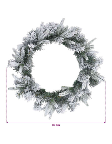 Ghirlanda di Natale Bianco Ø 30 cm PVC e PE