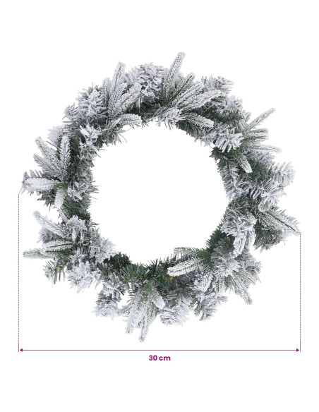 Ghirlanda di Natale Bianco Ø 30 cm PVC e PE