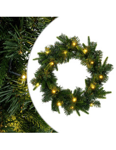 Ghirlanda di Natale Verde Ø 30 cm PVC e PE 25 LED 2