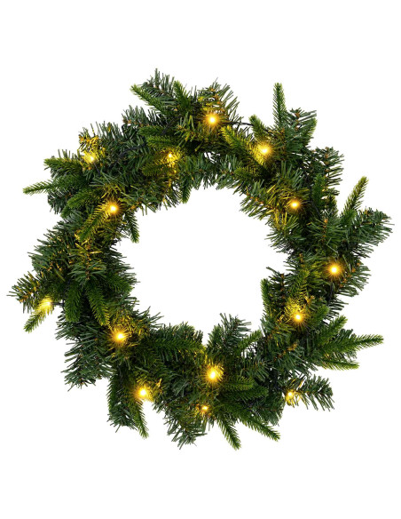 Ghirlanda di Natale Verde Ø 30 cm PVC e PE 25 LED